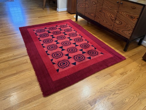 Vintage swedish rya rug - swedish,